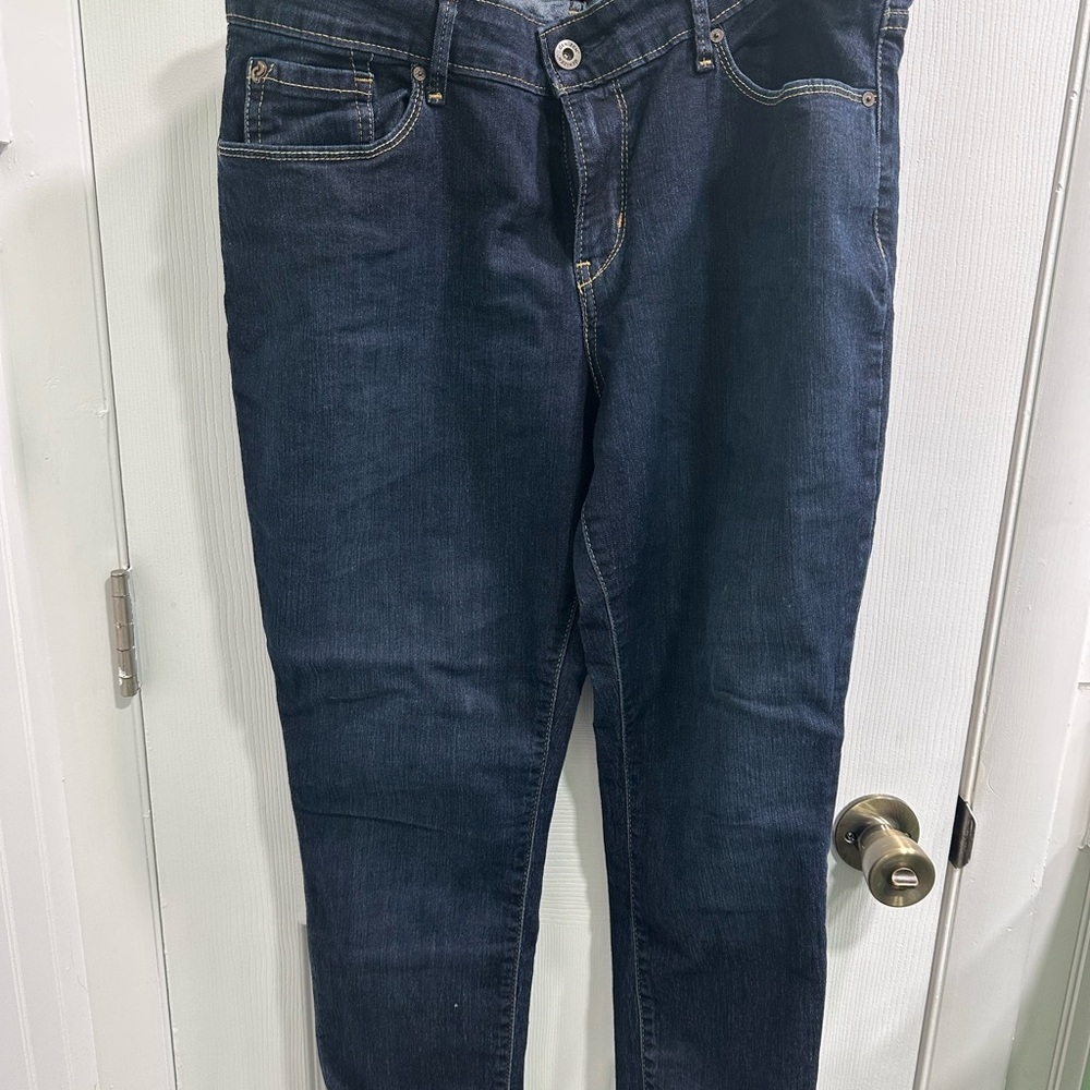 Levi's Denizen Dark Blue Straight Leg Cuffed Jeans